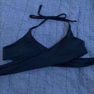 black wrap bikini top